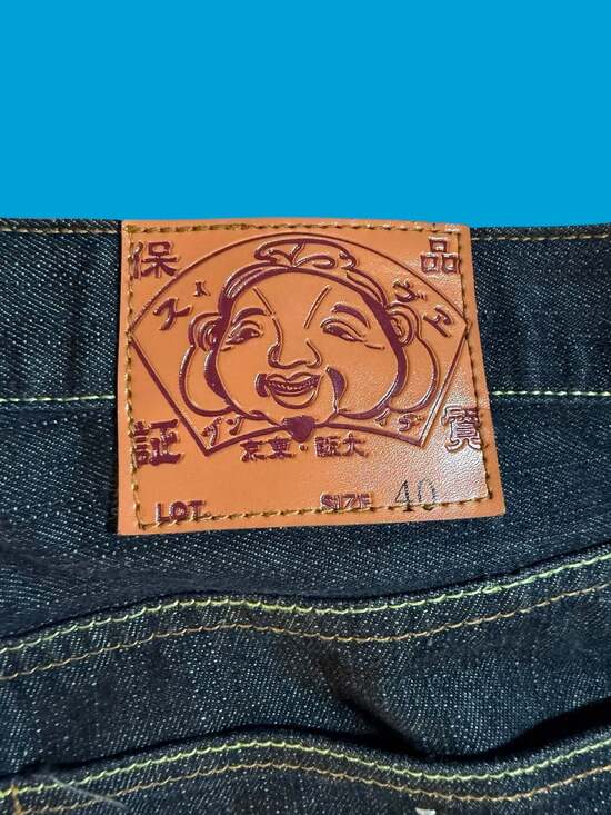 Vintage Evisu Genes Baggy Denim Shorts Size 40 Y2K Embroidered Seagull Jorts - Picture 10 of 13